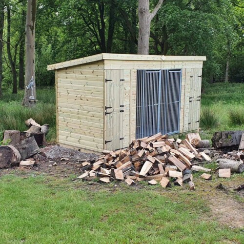 14 X 5 ft Pent Duo Dog Kennel