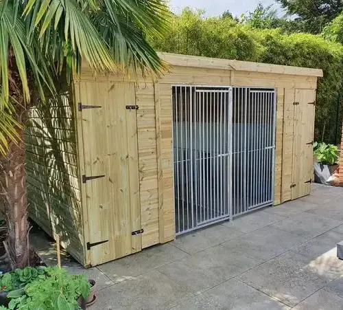 14 X 7 ft Pent Duo Dog Kennel