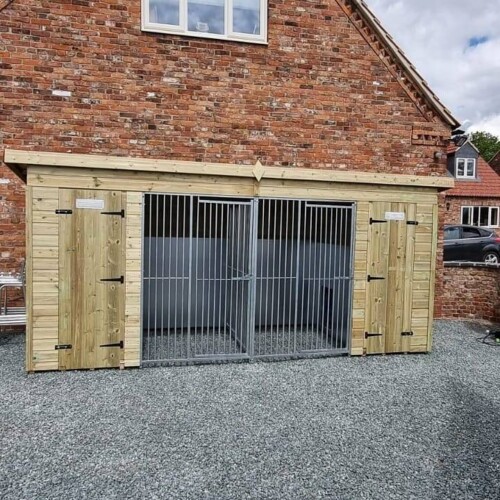 15 X 5 ft Pent Duo Dog Kennel