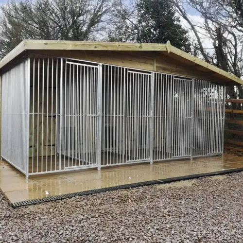 16 X 8 ft Four Bay Dog Kennel