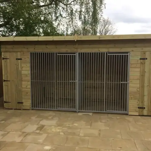 16 X 5 ft Pent Duo Dog Kennel