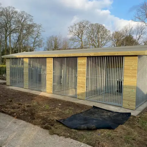 27 X 10 ft Four Bay Dog Kennel
