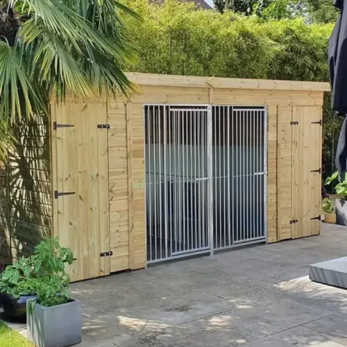Pent Duo Dog Kennels
